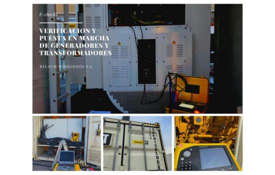 Batería de ensayos e-checks en alternador y transformador de grupo electrógeno
